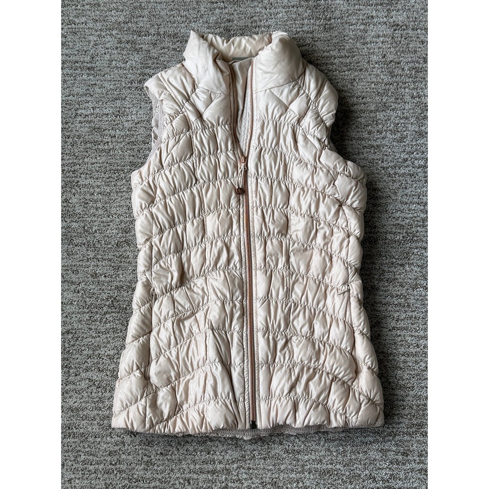 Athleta quilted‎ puffer vest, pink rose color size small